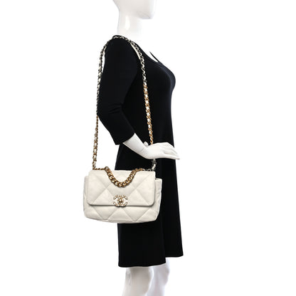 Chanel Lambskin Quilted Medium Chanel 19 Flap White 2 of 9
