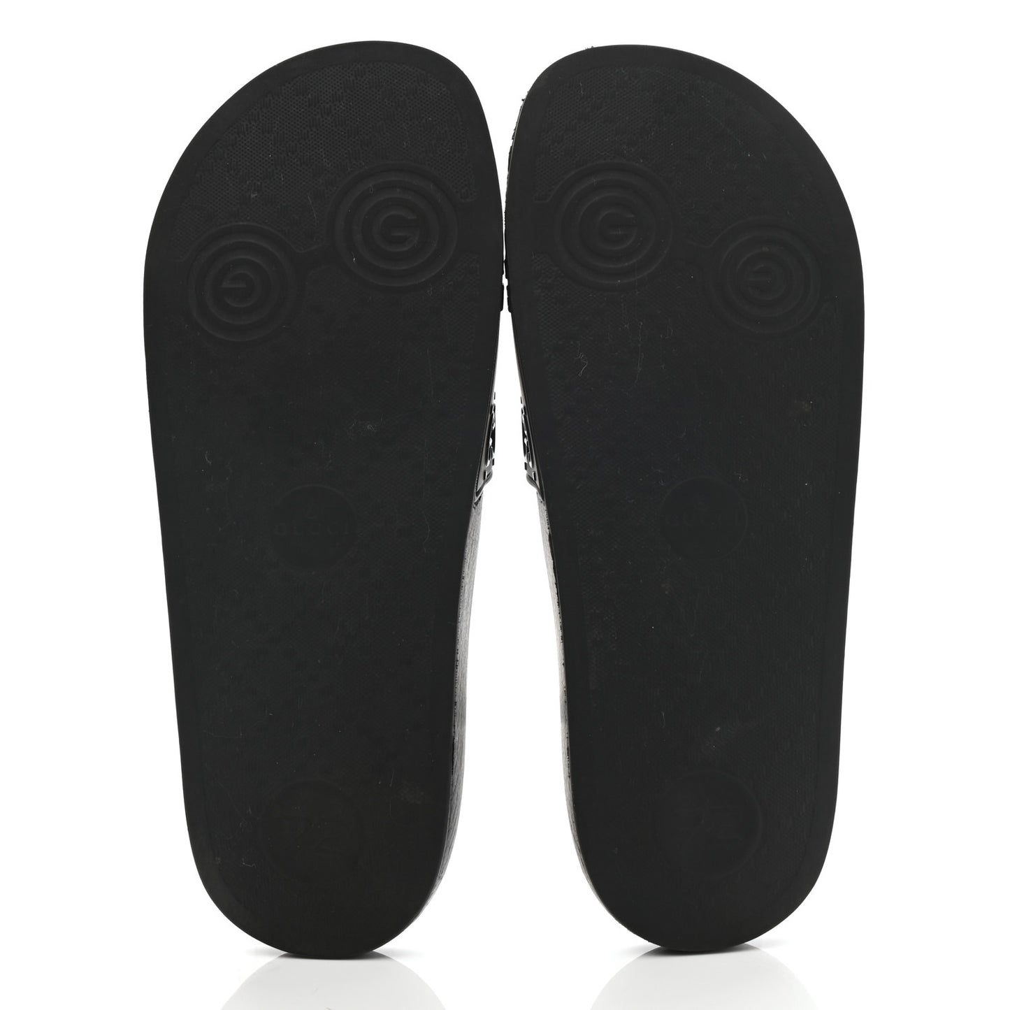 Rubber GG Monogram Perforated Womens Slide Sandals 40 Black