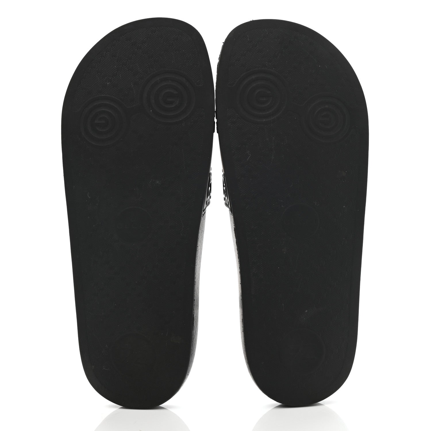 Gucci Rubber GG Monogram Perforated Womens Slide Sandals 40 Black 5 of 7