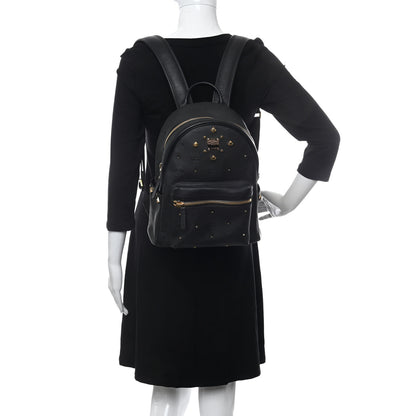 MCM Coated Canvas Medium Studded Backpack Black 2 of 12