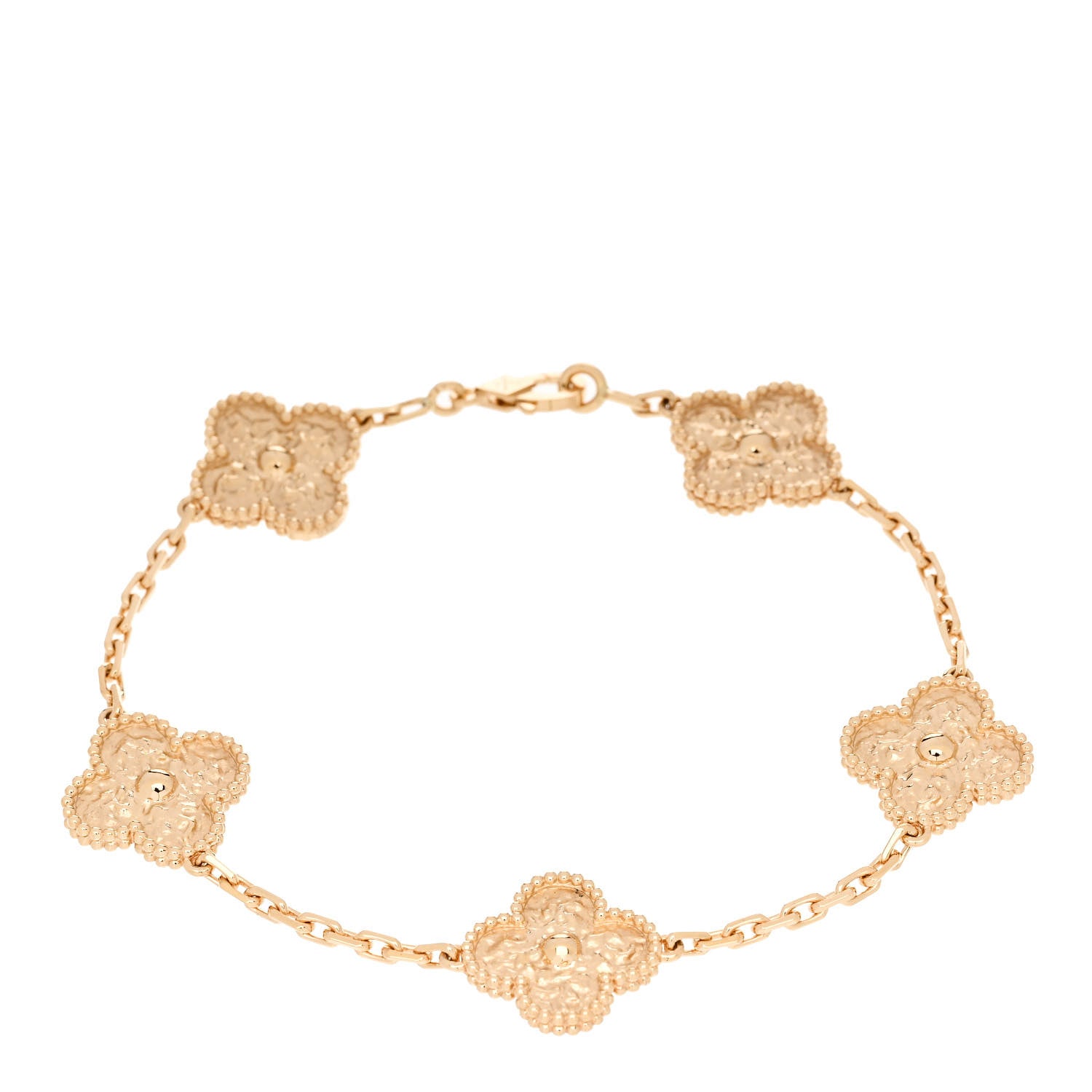 Van Cleef & Arpels 18K Yellow Gold 5 Motifs Vintage Alhambra Bracelet 1 of 4