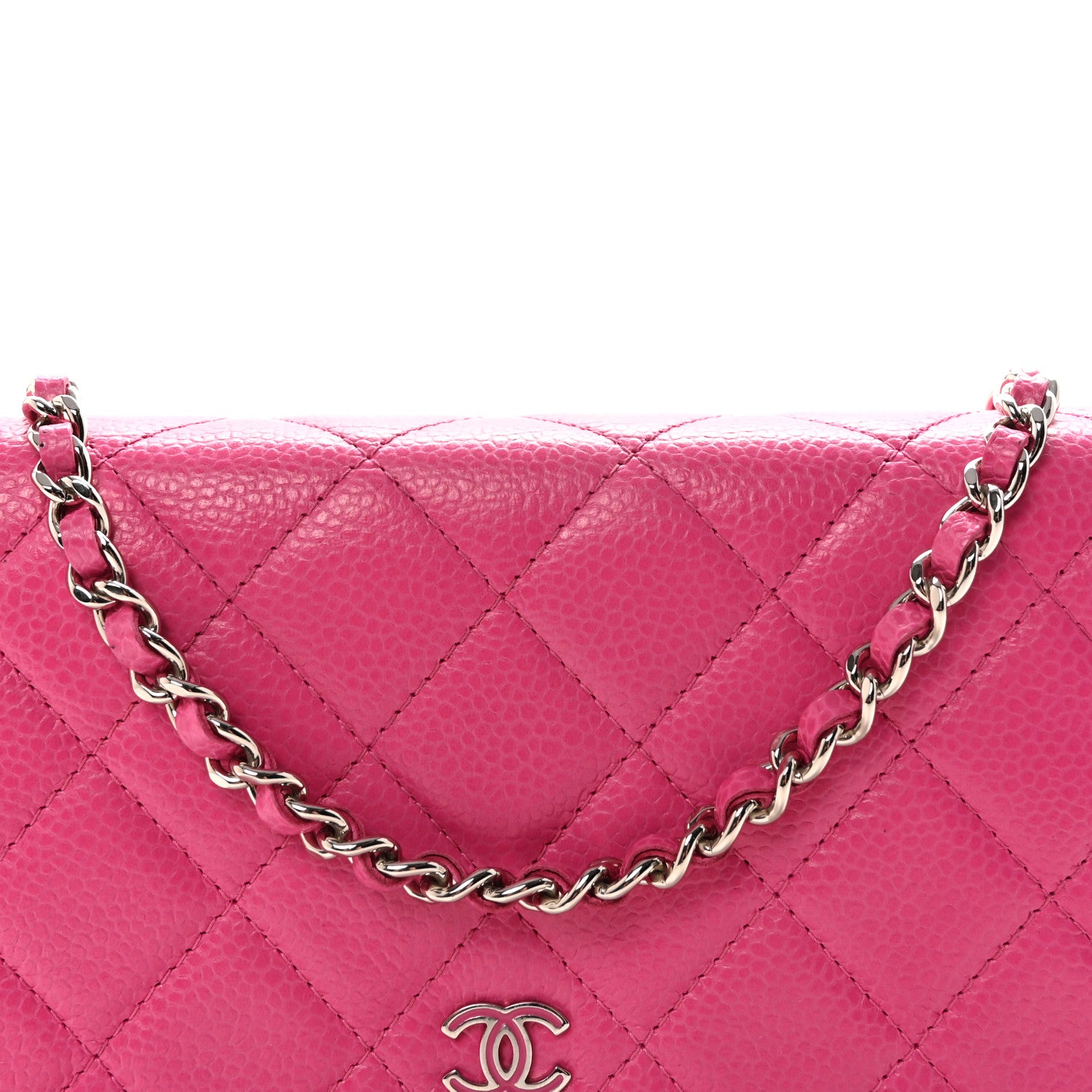 Chanel Caviar Quilted Wallet on Chain WOC Pink 8 of 11