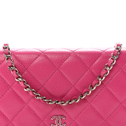 Chanel Caviar Quilted Wallet on Chain WOC Pink 8 of 11