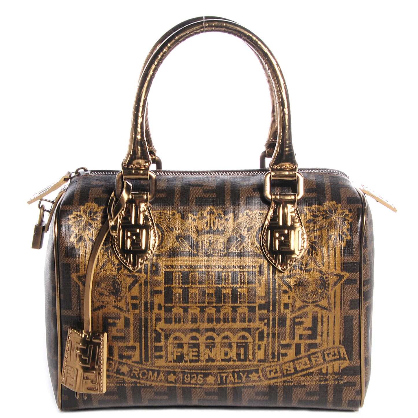 Zucca Spalmati Palazzo Print Boston Tobacco Gold