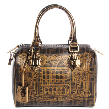 Fendi Zucca Spalmati Palazzo Print Boston Tobacco Gold 1 of 9