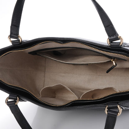 Gucci Pebbled Calfskin Small Soho Top Handle Bag Black 6 of 9