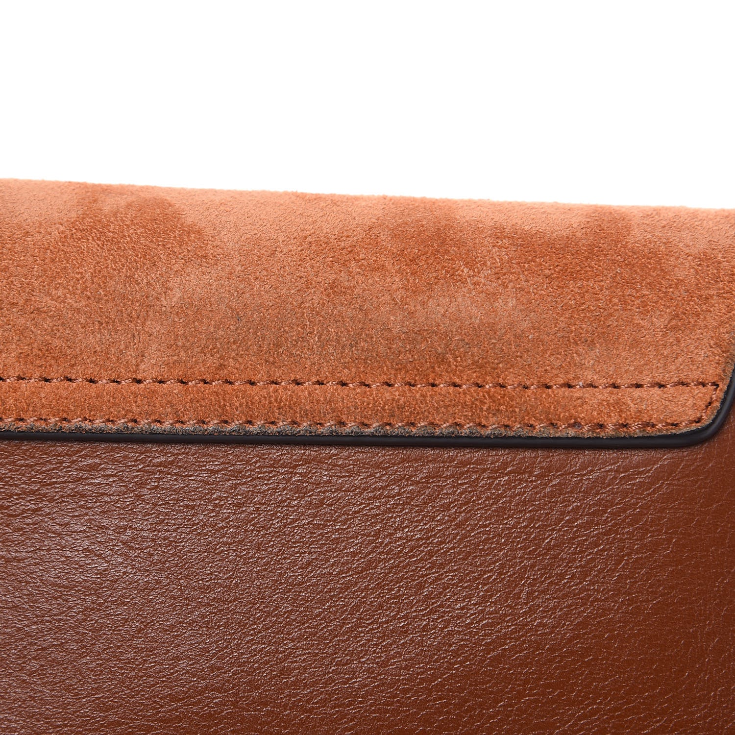 Chloe Suede Calfskin Mini Faye Shoulder Bag Tobacco 10 of 11
