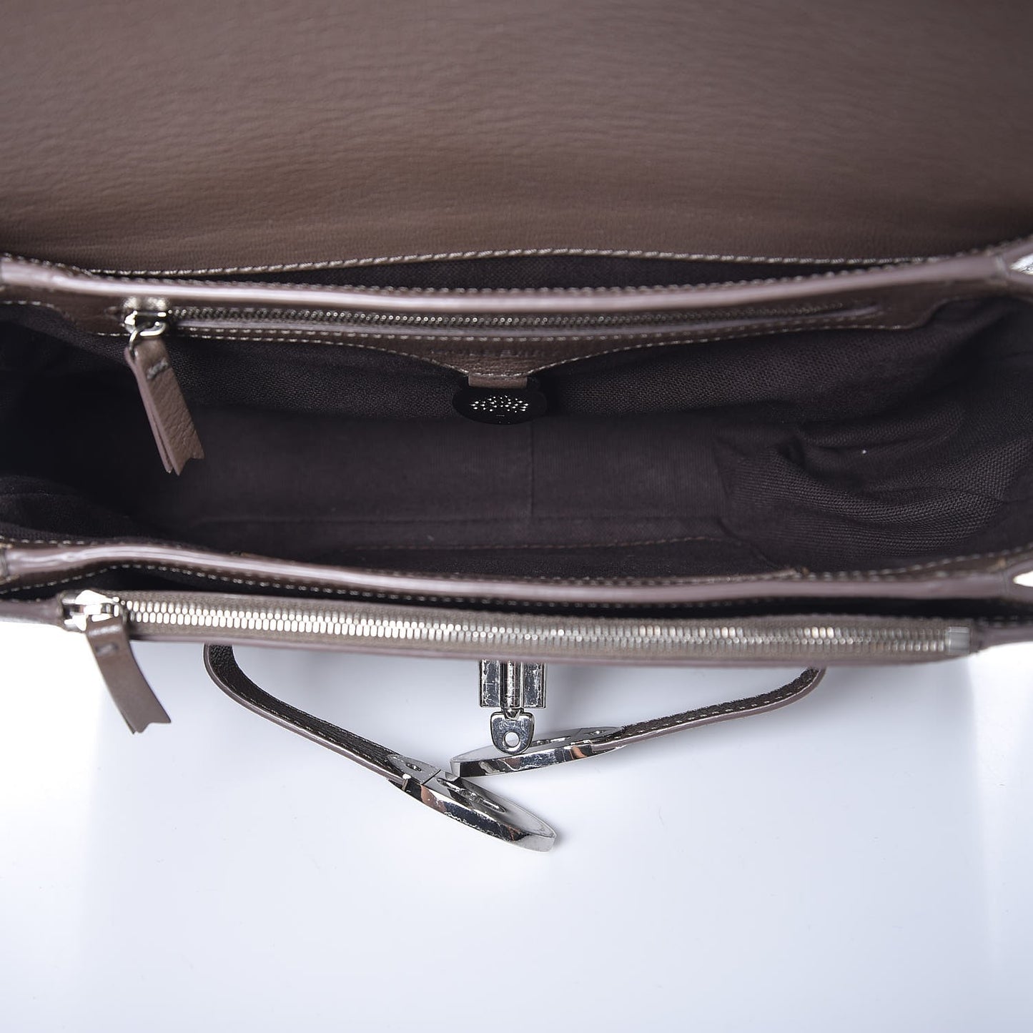 Shiny Goatskin Bayswater Shoulder Bag Taupe
