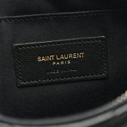 Saint Laurent Calfskin Matelasse Chevron Monogram A5 Wristlet Black 6 of 6