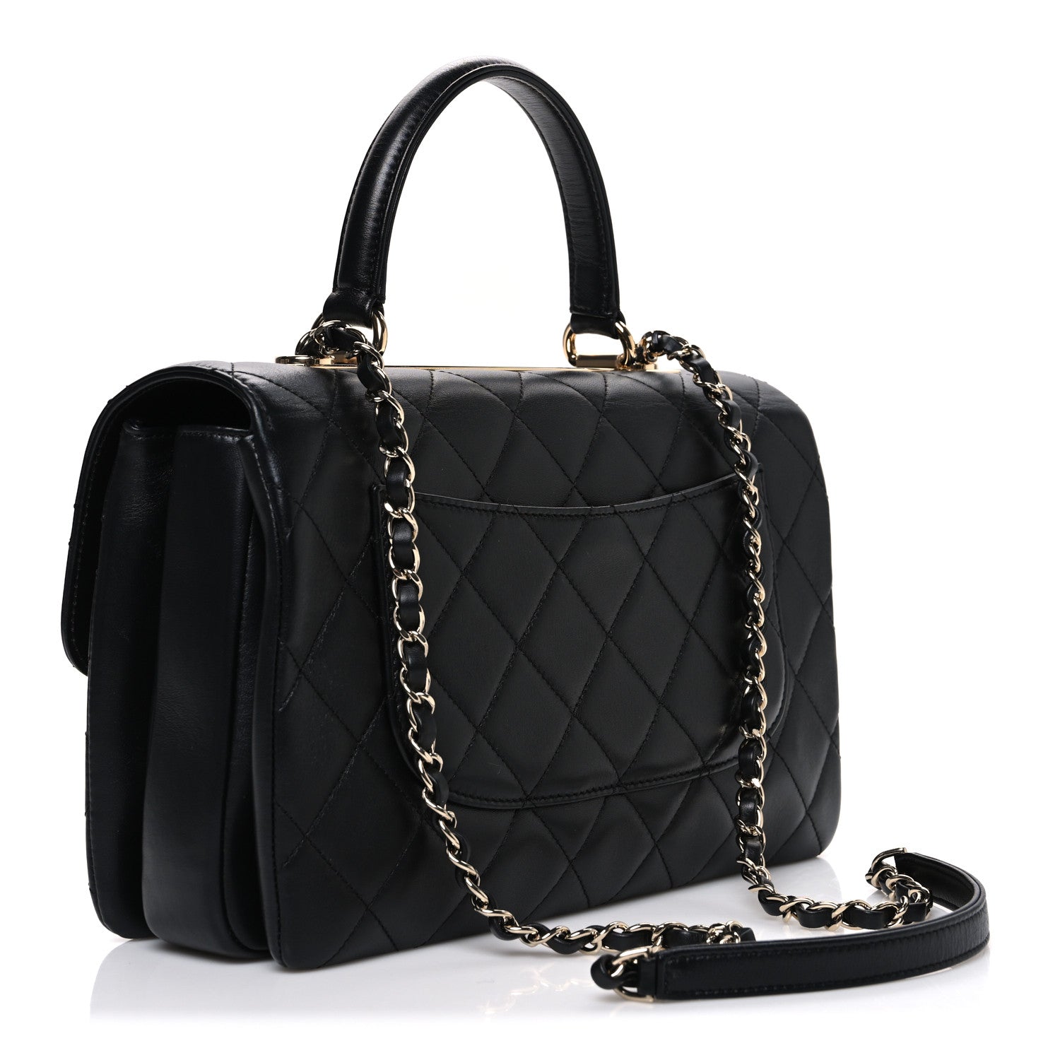 Chanel Lambskin Quilted Medium Trendy CC Flap Dual Handle Bag Black 3 of 10