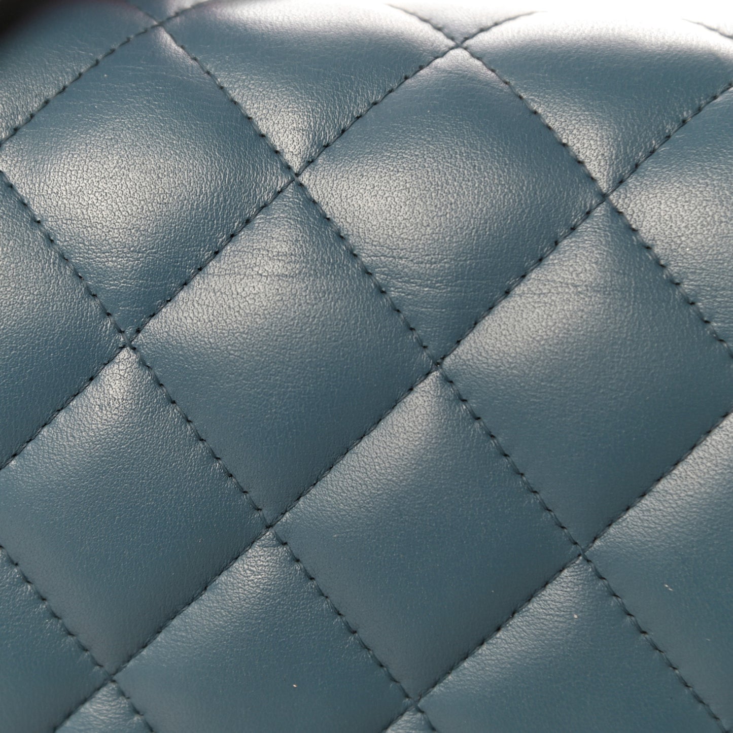 Lambskin Quilted Jumbo Double Flap Blue