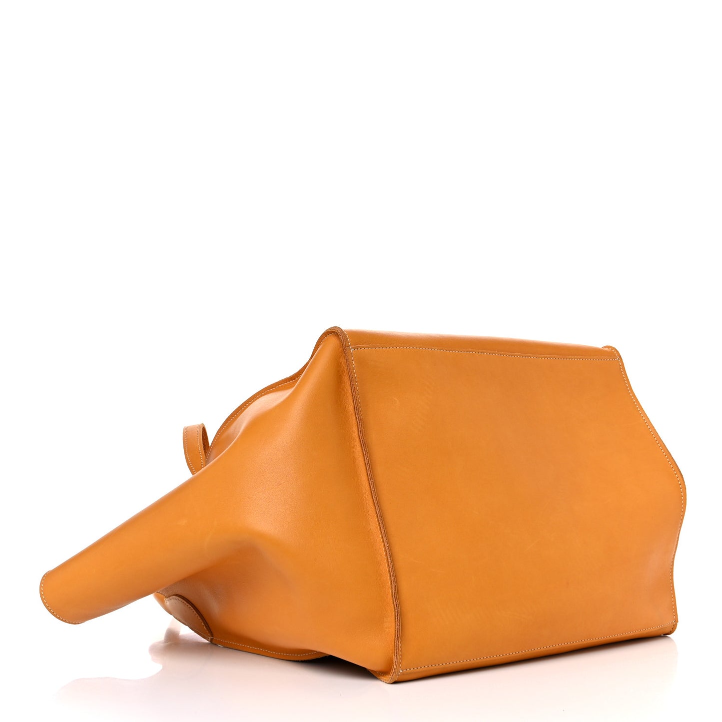 Soft Bare Calfskin Medium Big Bag Dark Yellow