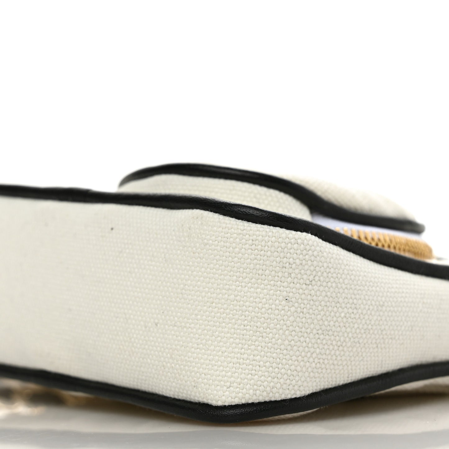 Canvas Calfskin Tennis Racket Mini Bag White Black