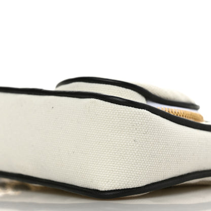 Chanel Canvas Calfskin Tennis Racket Mini Bag White Black 9 of 9