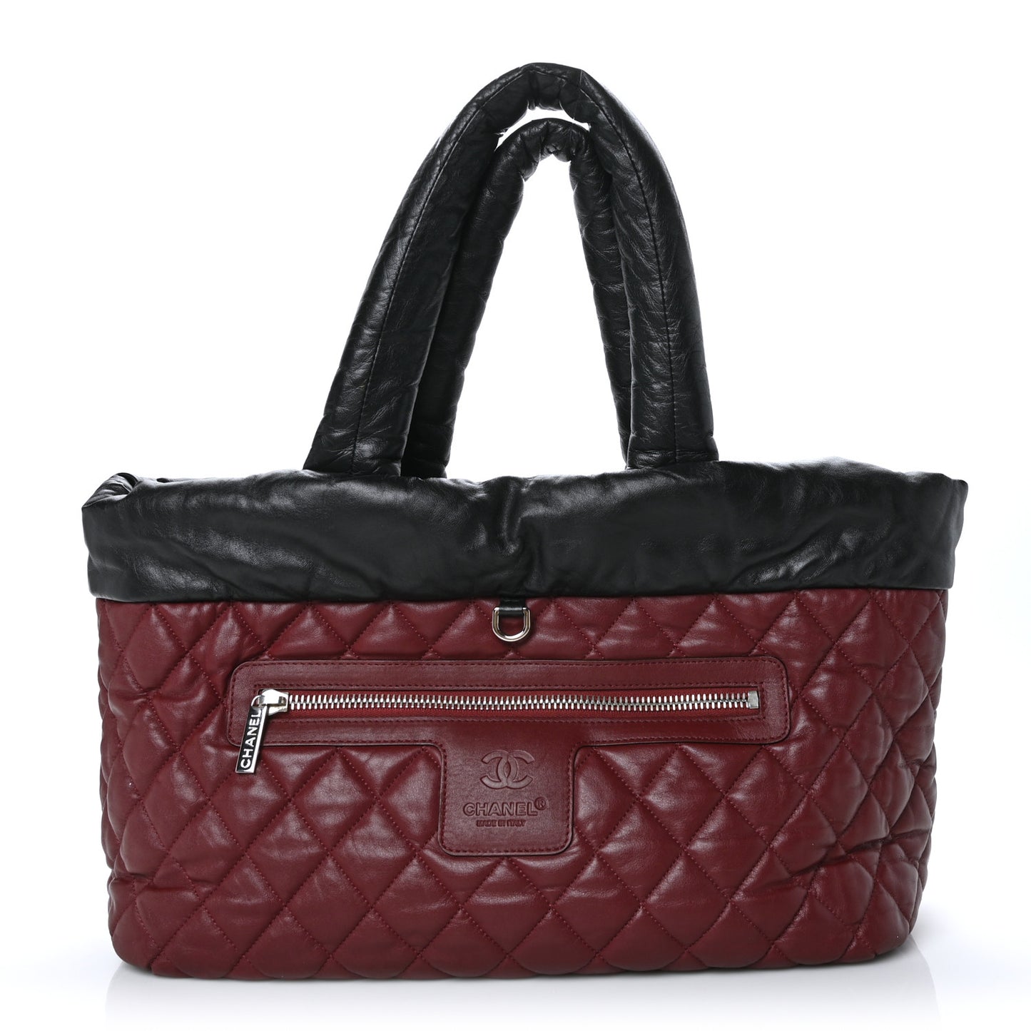 Lambskin Quilted Medium Coco Cocoon Reversible Tote Black