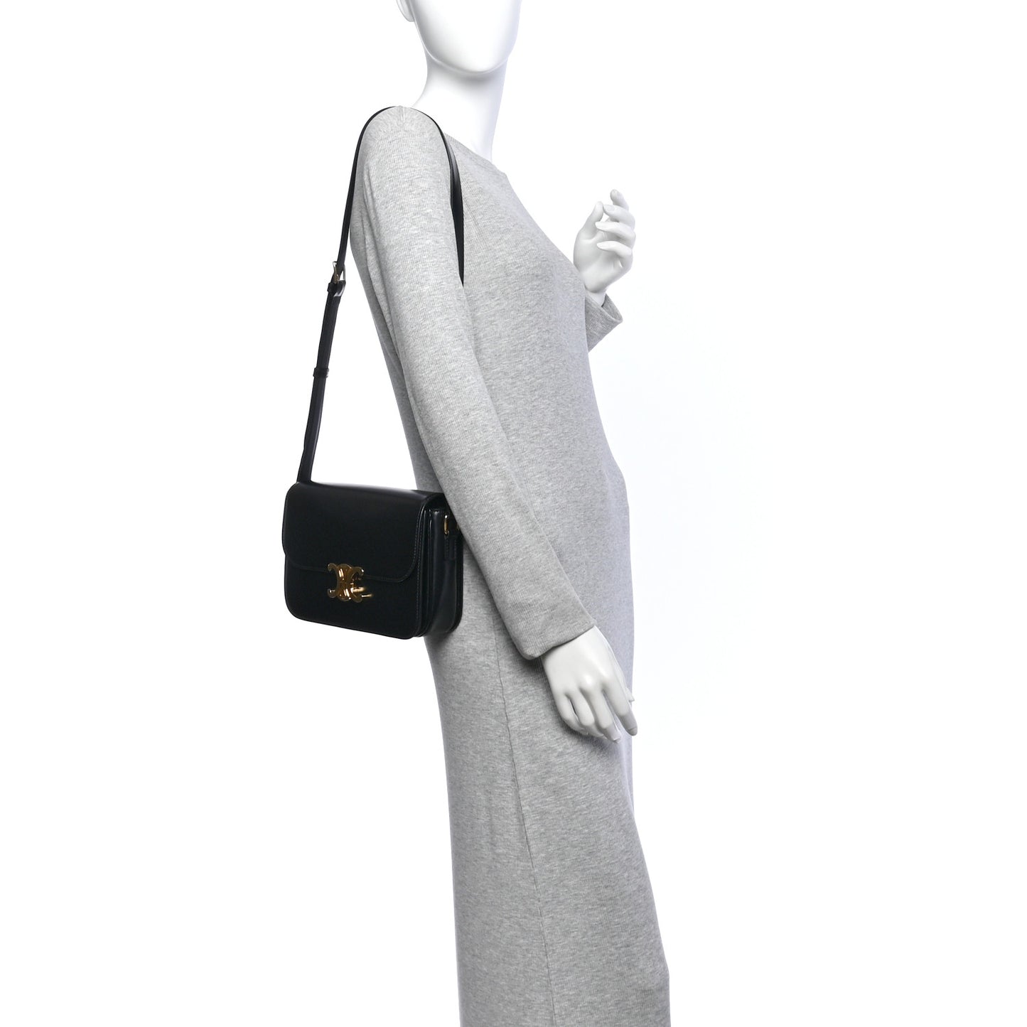 Shiny Calfskin Medium Triomphe  Black
