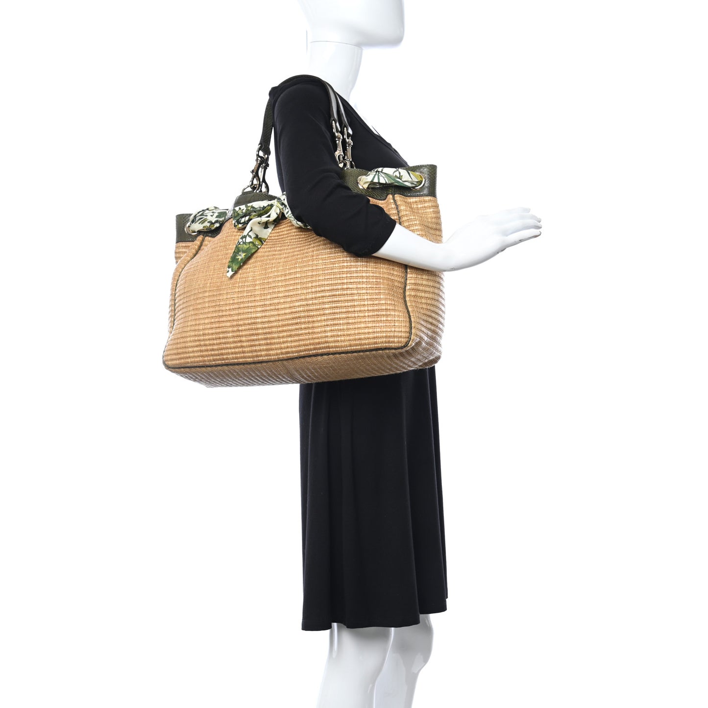 Natural Straw Ayers Snakeskin Positano Tote
