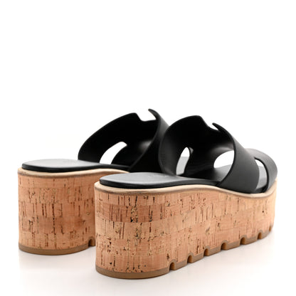 Hermes Calfskin Cork Eze 30 Sandals 41 Black 4 of 9