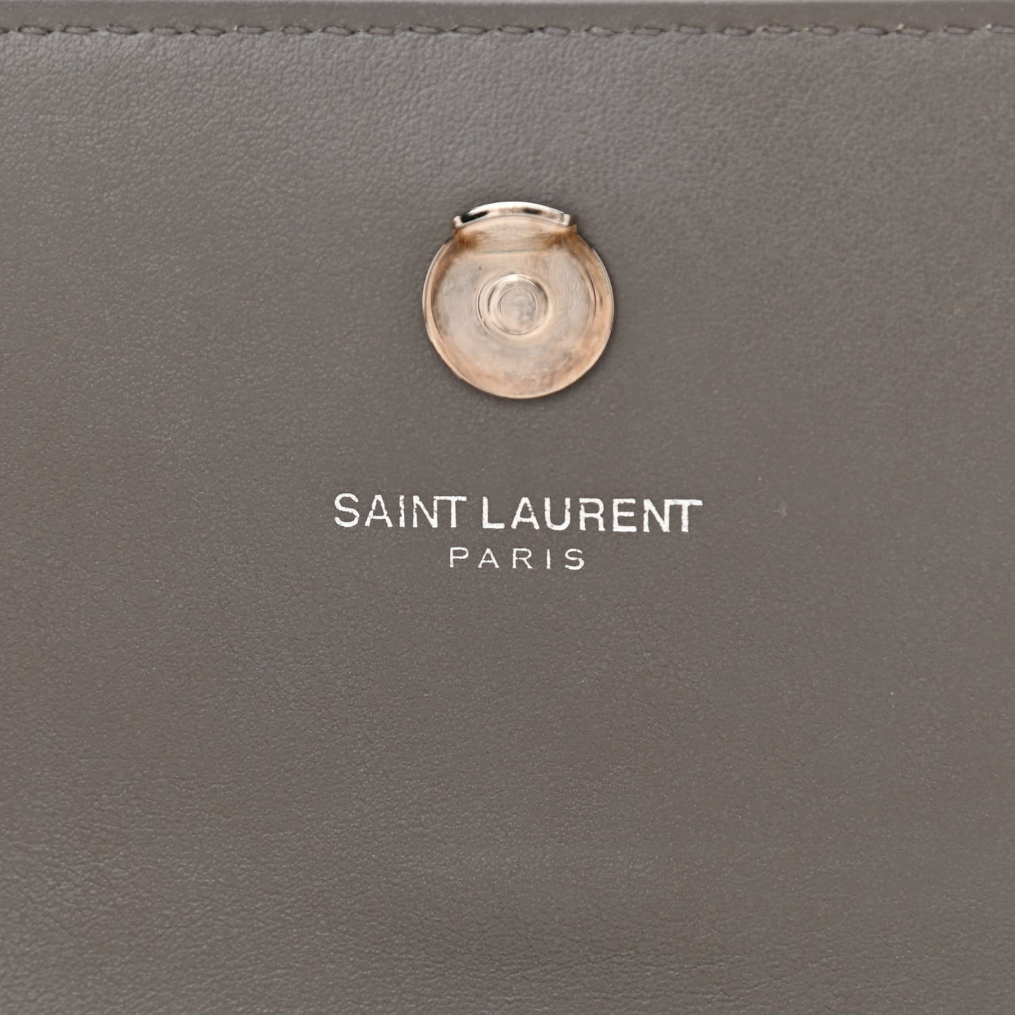 Calfskin Crocodile Embossed Monogram Sunset Chain Wallet Light Grey