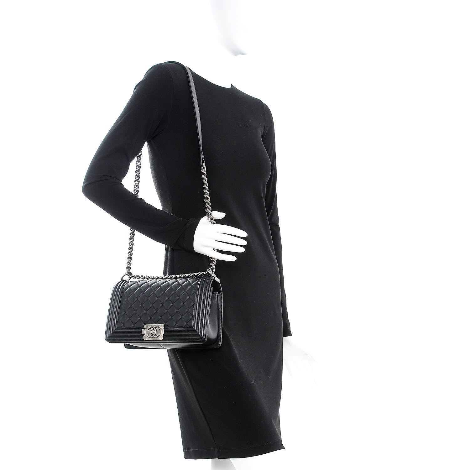 Chanel Calfskin Quilted Medium Boy Flap Black 2 of 10