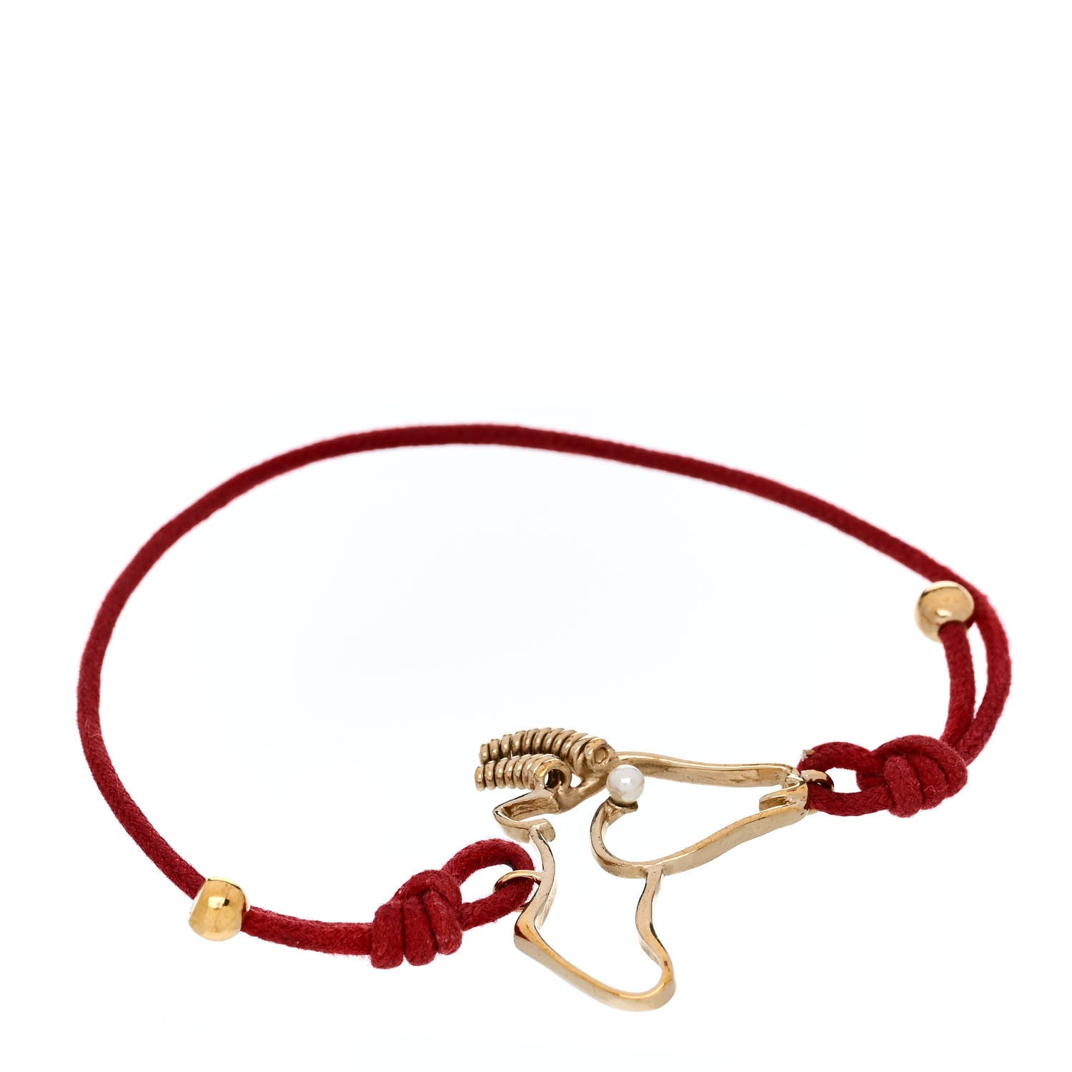 Christian Dior Pearl Diorelita Chinese New Year Ram Bracelet Red 1 of 4