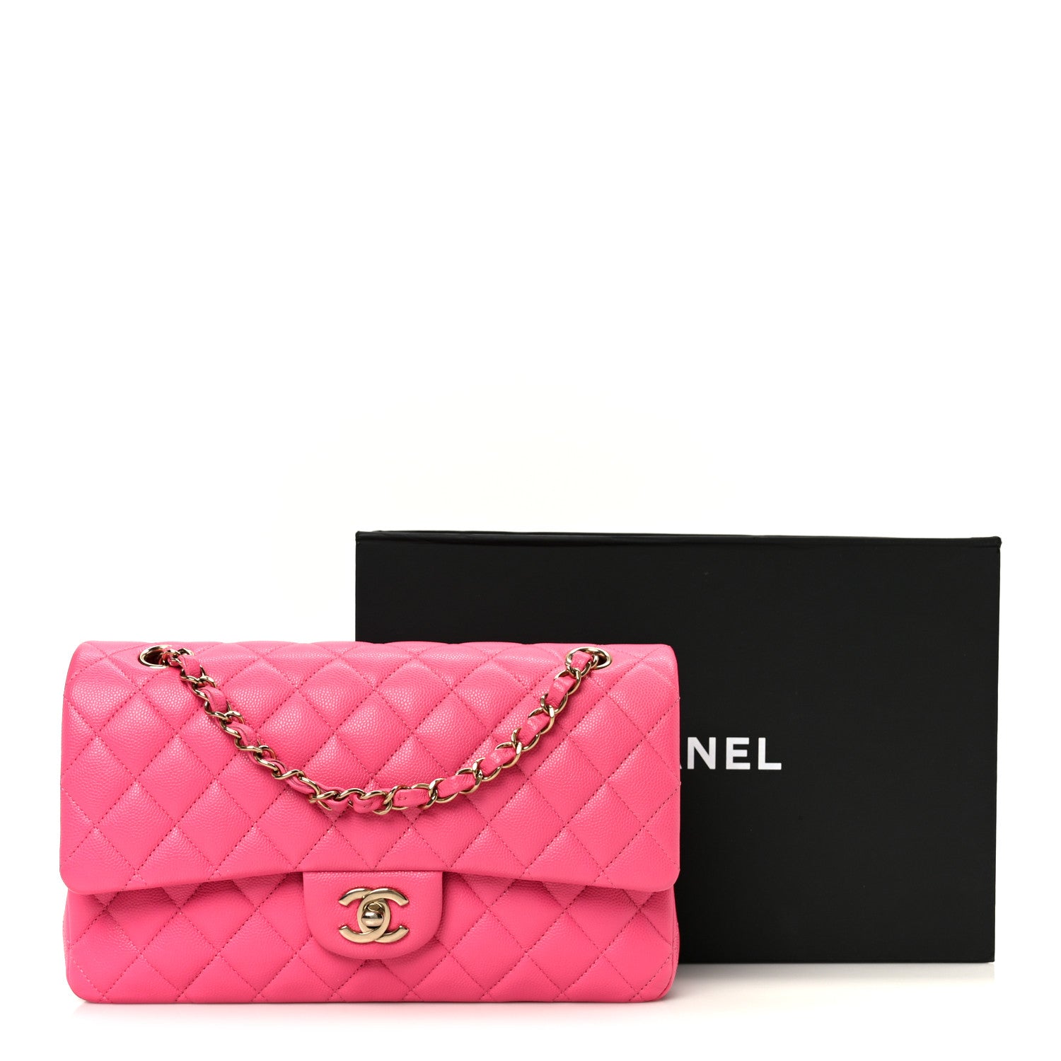 Chanel Caviar Quilted Medium Double Flap Pink 12 of 12