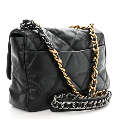 Chanel Goatskin Quilted Large Chanel 19 Flap Black 3 of 10