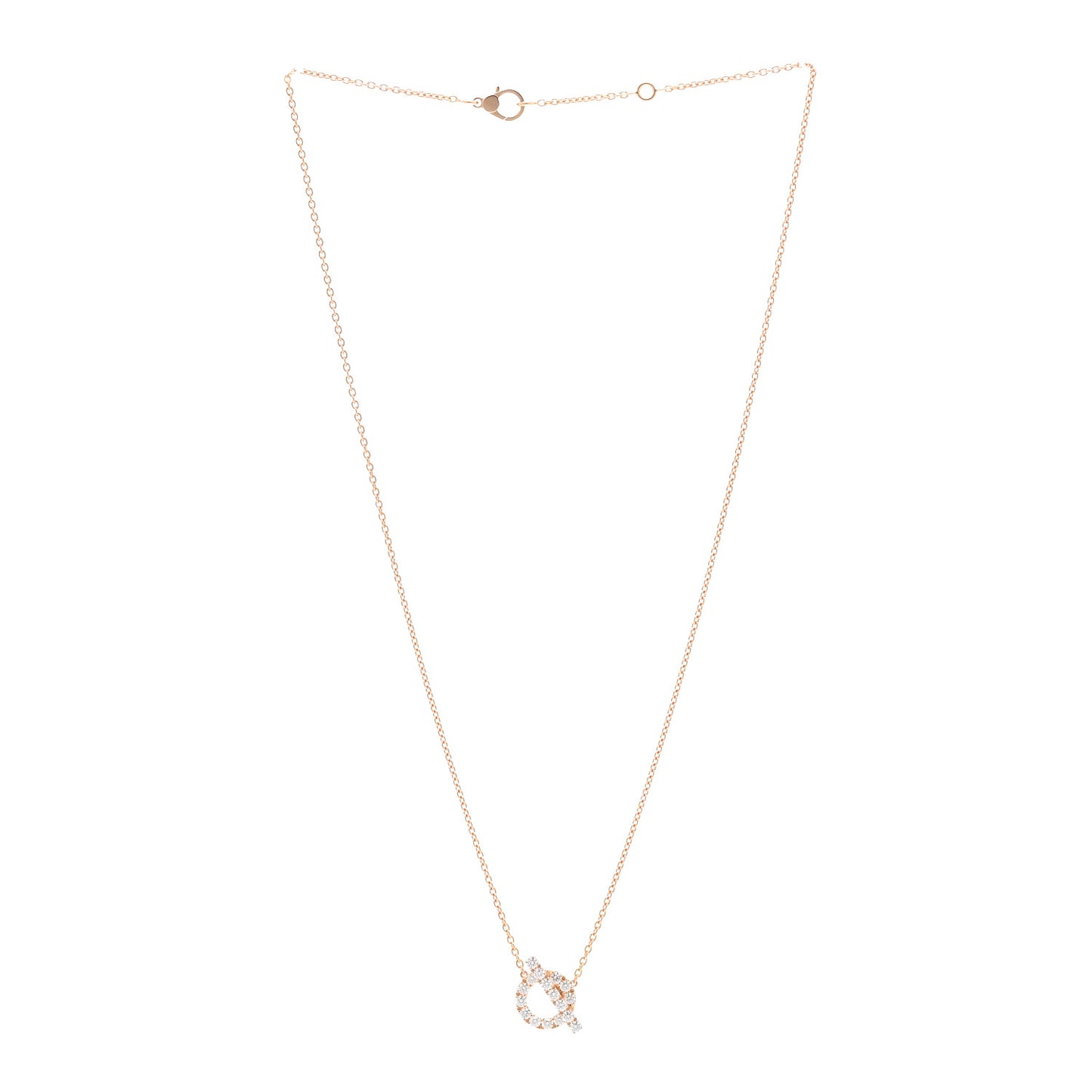 18K Rose Gold Diamond Finesse Pendant Necklace