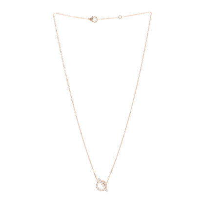 Hermes 18K Rose Gold Diamond Finesse Pendant Necklace 3 of 6