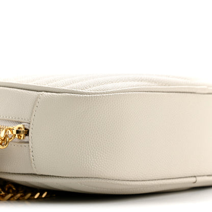Saint Laurent Grain De Poudre Matelasse Monogram Mini Lou Camera Bag Crema Soft 9 of 10