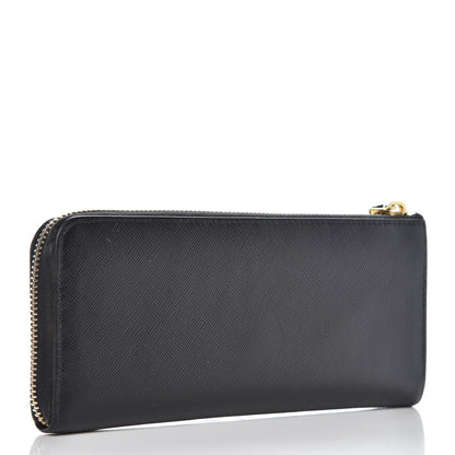 Prada Saffiano Zip Around Wallet Black 3 of 10