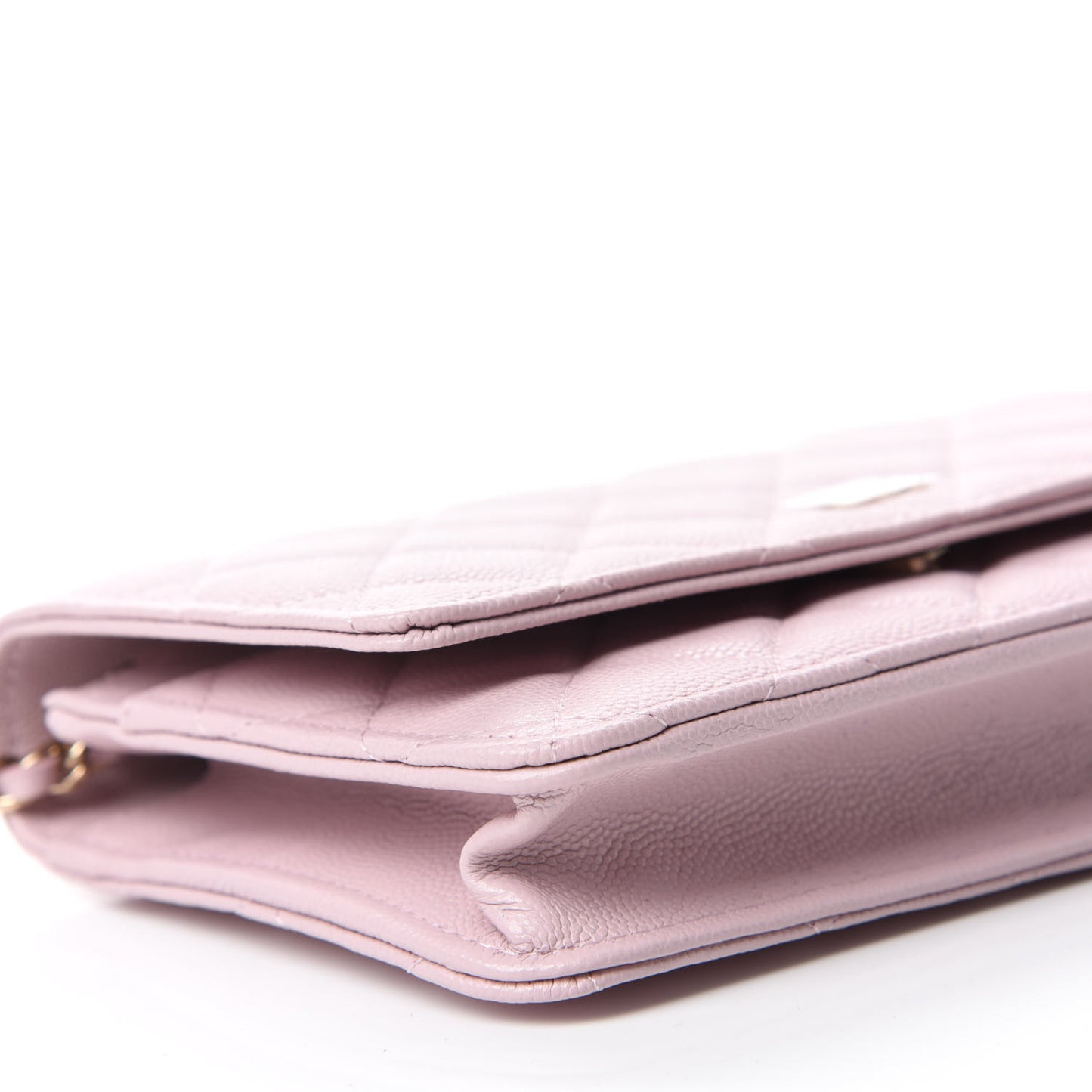 Caviar Quilted Wallet On Chain WOC Light Pink
