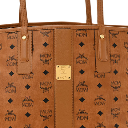 MCM Visetos Large Liz Reversible Shopper Tote Cognac 8 of 16