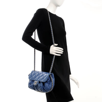 Chanel Washed Lambskin Chain Around Medium Messenger Blue 2 of 10