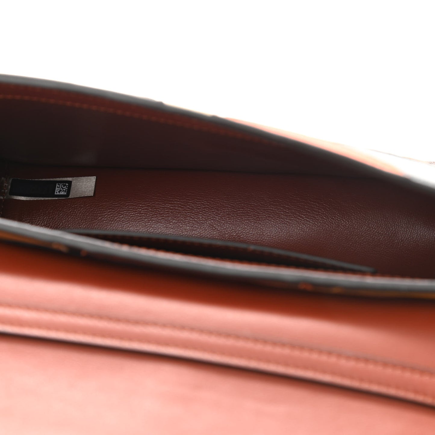 Calfskin Patchwork Alphabet Clutch On Chain Sepia Brown