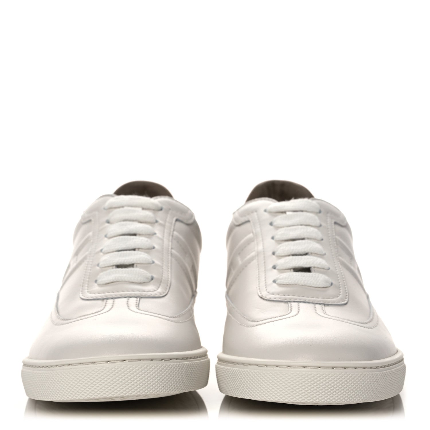 Hermes Calfskin Mens Quicker Sneakers 38 White Orange 2 of 8