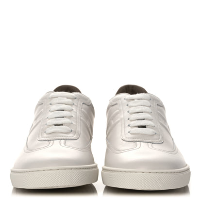 Hermes Calfskin Mens Quicker Sneakers 38 White Orange 2 of 8