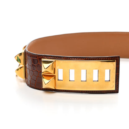 Hermes Alligator Collier De Chien CDC Belt 72 Miel 5 of 7