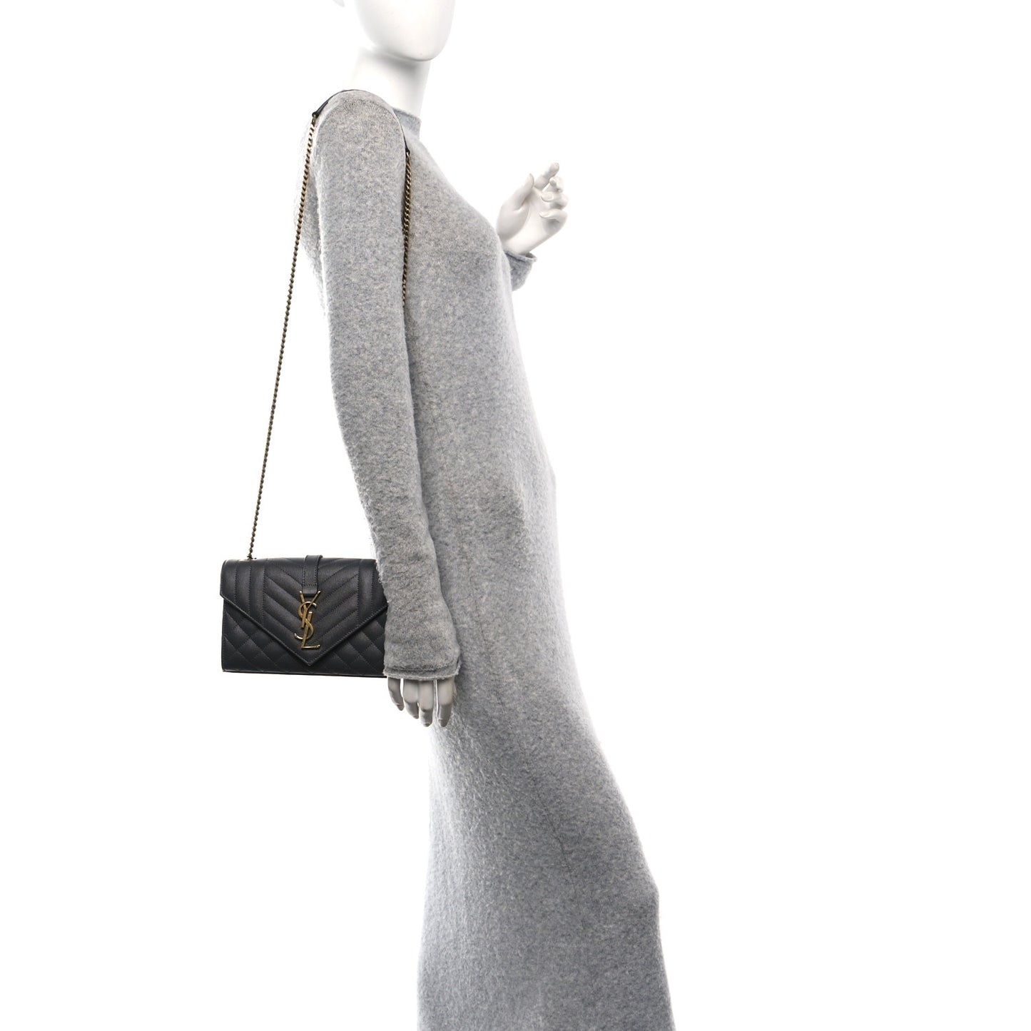 Grain De Poudre Textured Mixed Matelasse Triquilt Small Monogram Satchel Pebble