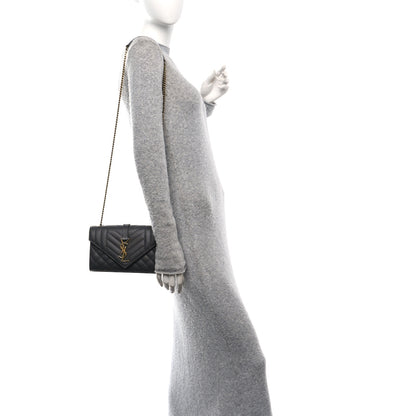 Saint Laurent Grain De Poudre Textured Mixed Matelasse Triquilt Small Monogram Satchel Pebble 2 of 11