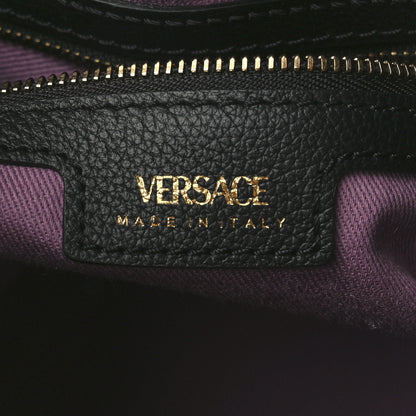 Versace Grained Calfskin La Medusa Bucket Bag Black 6 of 13
