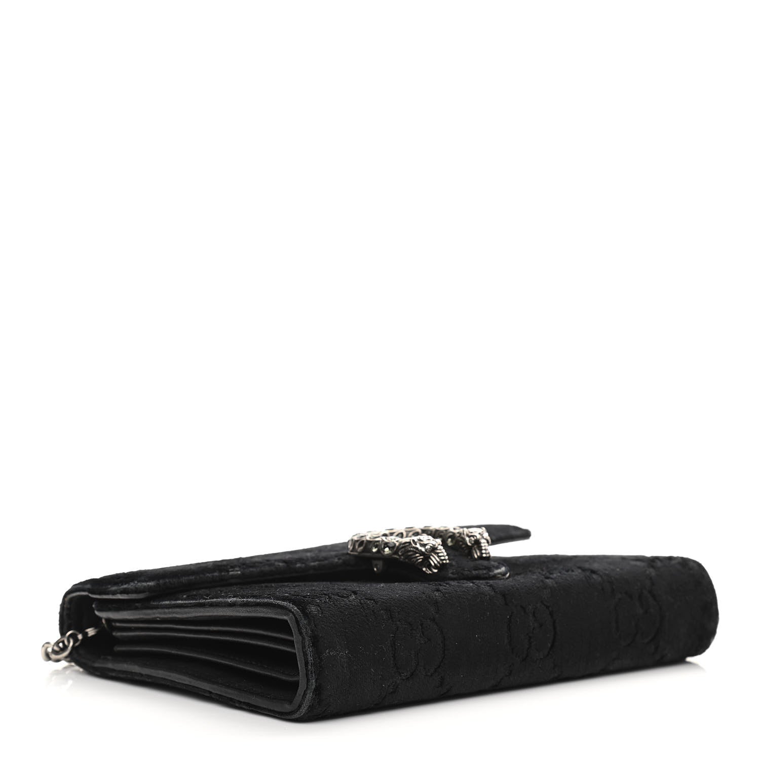 Gucci Velvet GG Monogram Mini Dionysus Chain Wallet Black 4 of 15