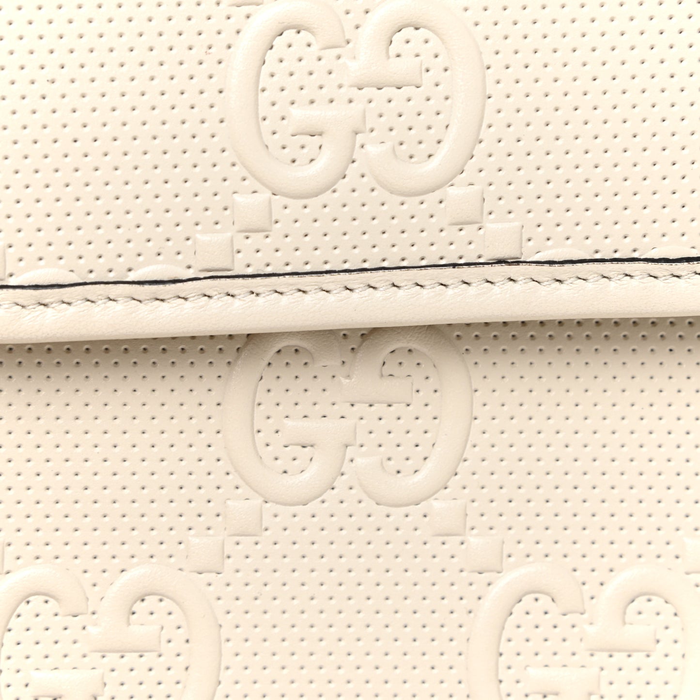 Calfskin GG Tennis Embossed Mini Crossbody Bag Mystic White