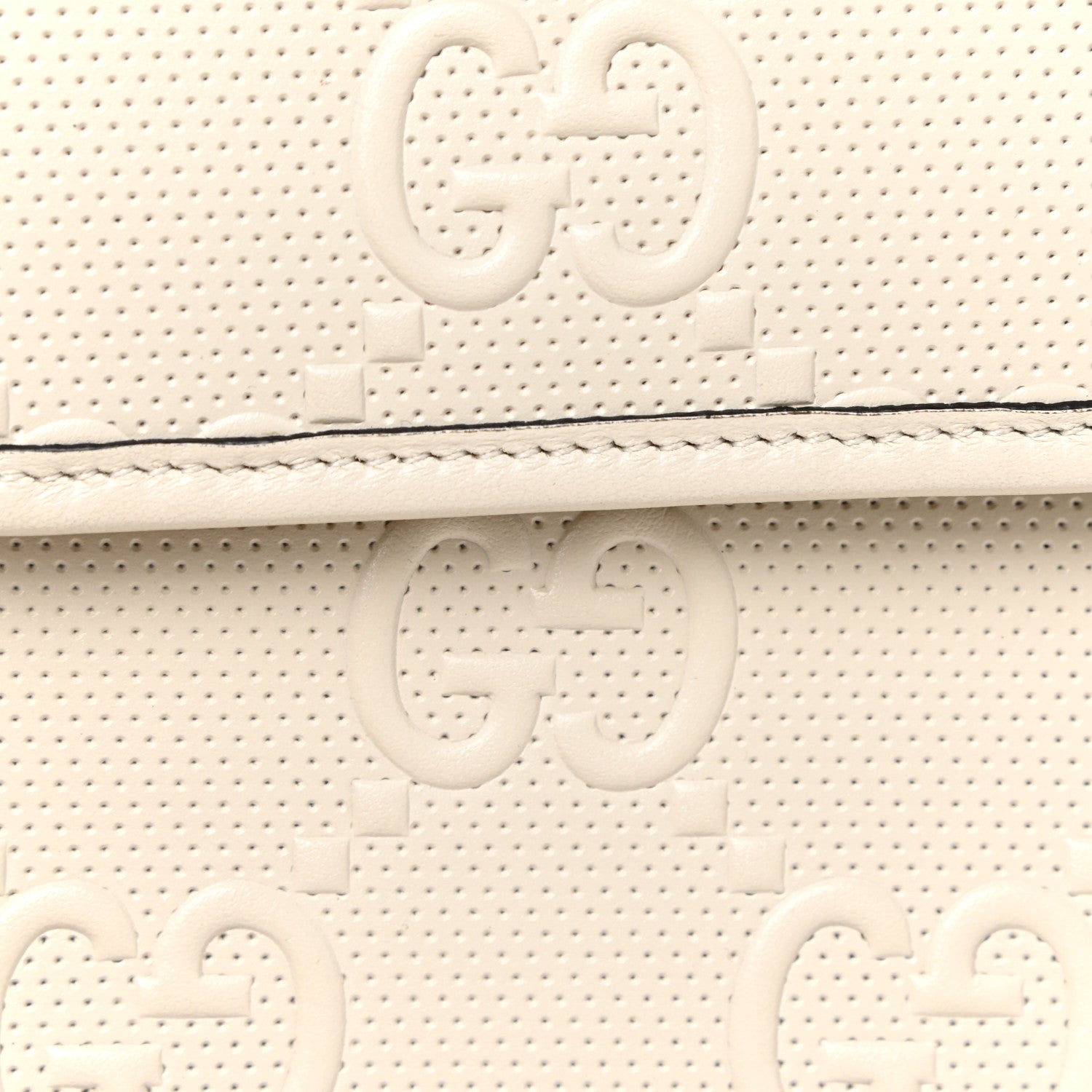 Gucci Calfskin GG Tennis Embossed Mini Crossbody Bag Mystic White 7 of 11