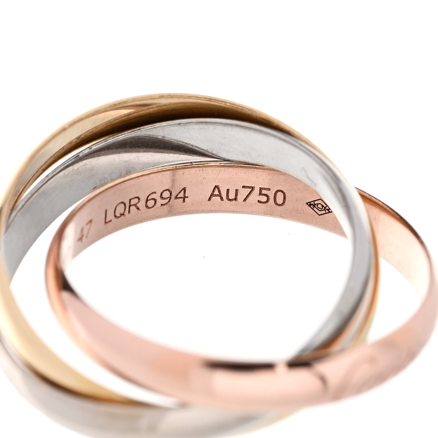18K Pink Yellow White Gold Classic Trinity Ring 47 4