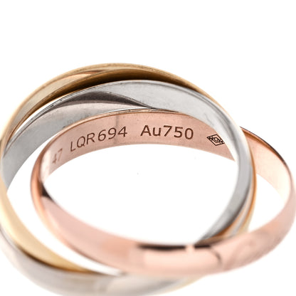 Cartier 18K Pink Yellow White Gold Classic Trinity Ring 47 4 5 of 5
