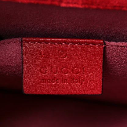 Gucci Patent Embroidered Mini Sylvie Top Handle Bag Hibiscus Red 5 of 11