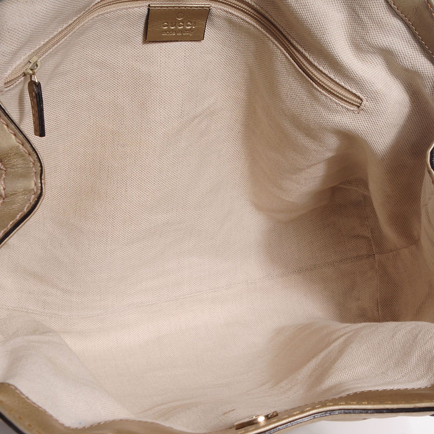 Gucci Guccissima Medium Sukey Tote Champagne 6 of 9