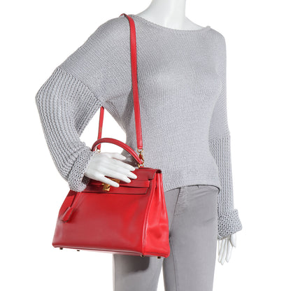 Hermes Veau Gulliver Kelly Retourne 28 Rouge Vif 2 of 24
