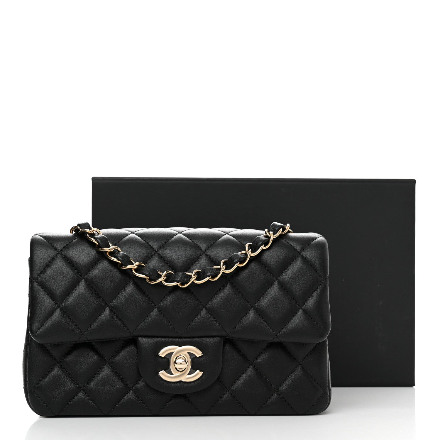 Chanel Lambskin Quilted Mini Rectangular Flap Black 11 of 11